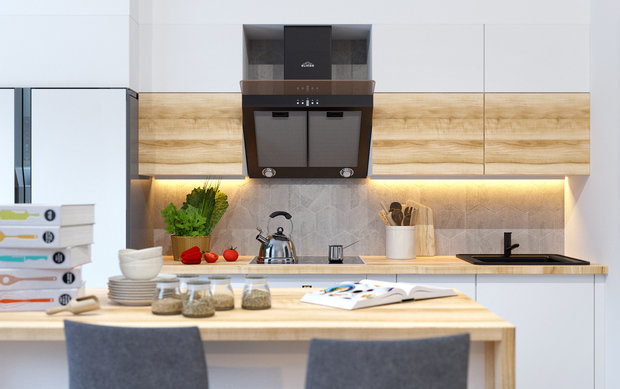 Фотография: Кухня и столовая в стиле Современный, Эклектика, Квартира, Россия, Tom Dixon, Минимализм, Проект недели, Ideal Lux, Эко, ИКЕА, Алексей Ковязин, Caparol, Roca, Porcelanosa, Donolux, перепланировка трешки, ИКЕА, Краснодар, Hansgroe, Quickstep, Novodvorski, OnePlace, минимализм в трешке, присоединить балкон к комнате, экодизайн в квартире – фото на INMYROOM