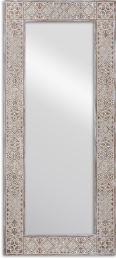 Настенное зеркало Papua Walnut 62x142 в раме из массива сосны