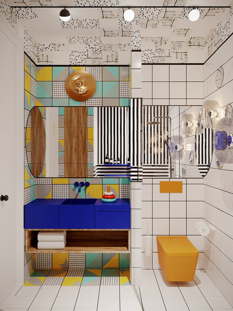 Фотография: Ванная в стиле Современный, Эклектика, Квартира, Проект недели, Estima, Монолитный дом, Дарья Василькова, 3 комнаты, 60-90 метров, Art Group – фото на INMYROOM