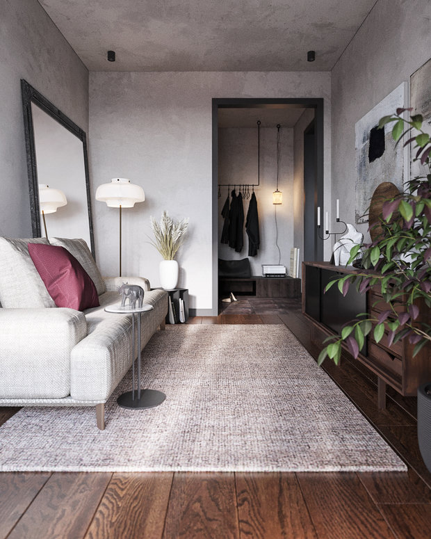 Фотография: Гостиная в стиле Лофт, Эклектика, Квартира, Проект недели, Челябинск, 1 комната, до 40 метров, 40-60 метров, Tenso Interiors – фото на INMYROOM