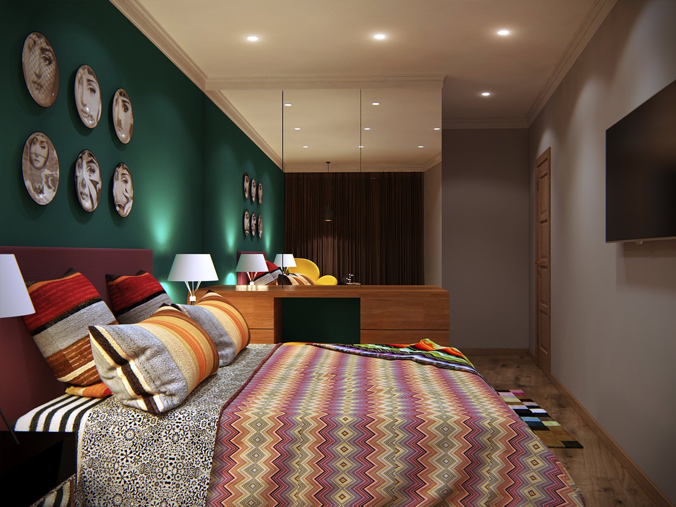 Фото из портфолио Яркие краски для городской квартиры. Город Пермь. – фотографии дизайна интерьеров на INMYROOM Фото из портфолио Яркие краски для городской квартиры. Город Пермь. – фотографии дизайна интерьеров на INMYROOM