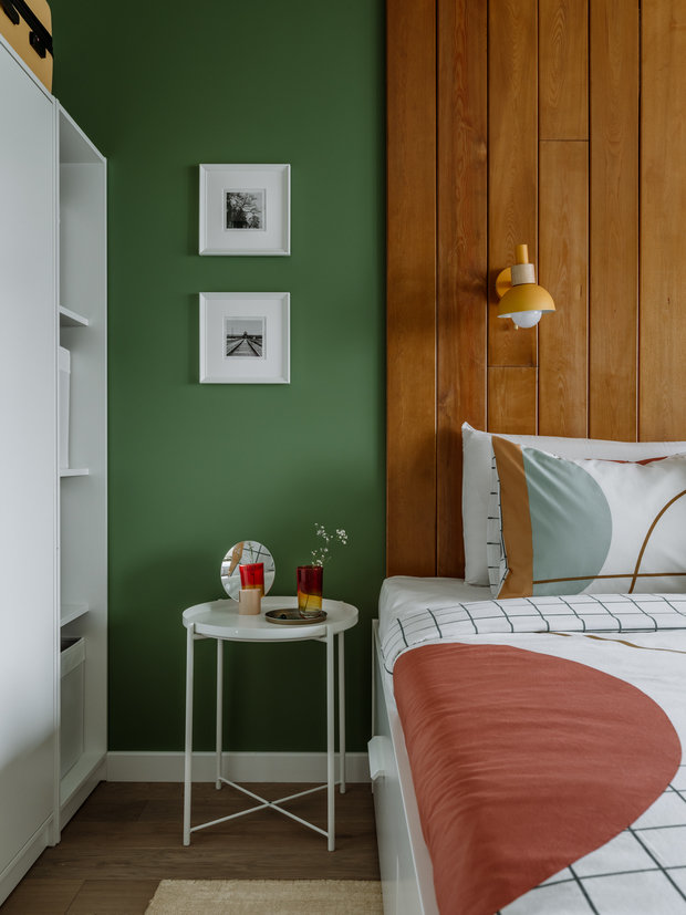 Фотография: Спальня в стиле Скандинавский, Квартира, Проект недели, Москва, 3 комнаты, 40-60 метров, Carton Group – фото на INMYROOM