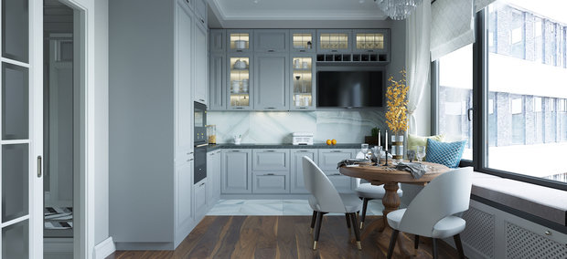 Фото из портфолио Дизайн однокомнатной квартиры 48 кв.м – фотографии дизайна интерьеров на INMYROOM