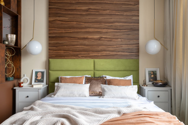 Фотография: Спальня в стиле Современный, Прованс и Кантри, Квартира, Проект недели, Москва, 3 комнаты, Более 90 метров, Sella Interior and Design, Светлана Цисвилер – фото на INMYROOM