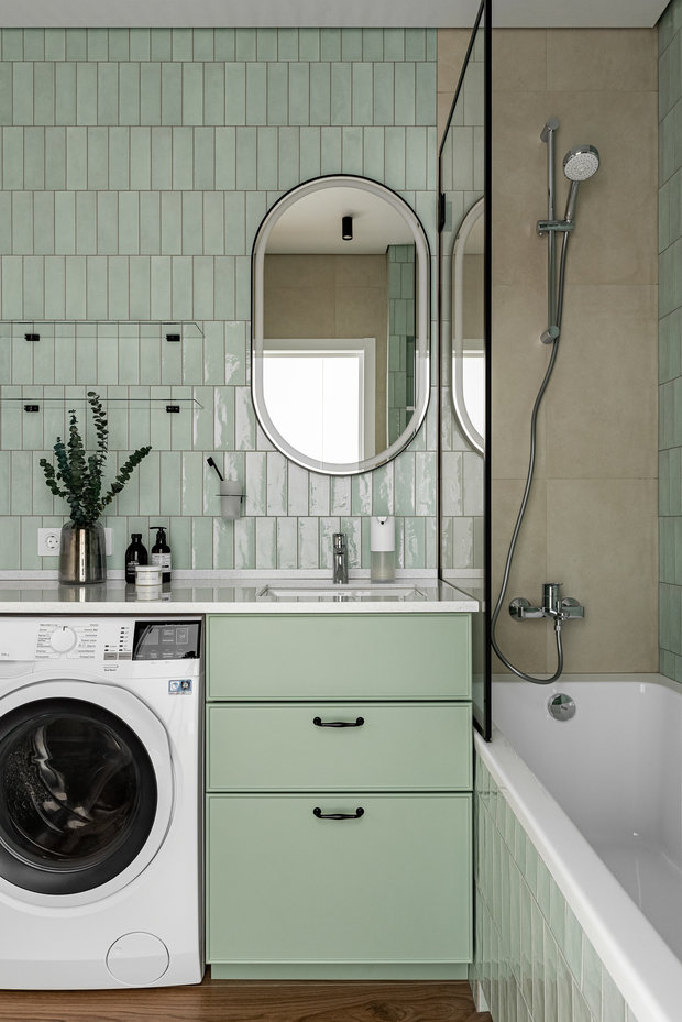 Фотография: Ванная в стиле Скандинавский, Современный, Квартира, Студия, Проект недели, Пенза, 40-60 метров, Юлия Власова – фото на INMYROOM