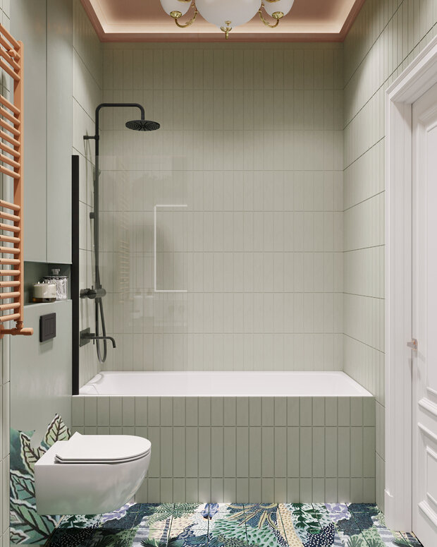 Фотография: Ванная в стиле Современный, Эклектика, Квартира, Проект недели, Москва, 2 комнаты, 40-60 метров, Анастасия Григорьева – фото на INMYROOM