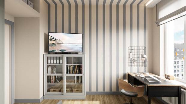 Фотография: Кабинет в стиле Современный, Квартира, Проект недели, 4 и больше, 60-90 метров, Алена Чекалина, Котельники, Дизайн-студия Алены Чекалиной – фото на INMYROOM