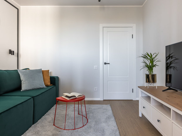 Фотография: Гостиная в стиле Скандинавский, Современный, Квартира, Проект недели, Самара, 1 комната, 40-60 метров, Айгуль Султанова – фото на INMYROOM