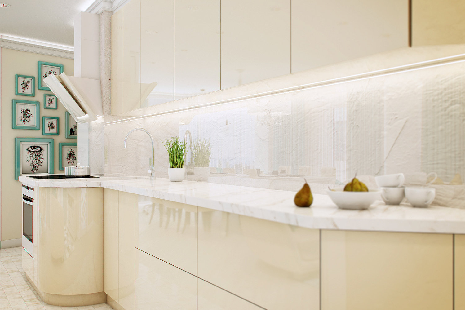 Фотография: Кухня и столовая в стиле Классический, Современный, Квартира, Проект недели, Сочи, Евгения Матвеенко, FlatsDesign, Монолитный дом, 3 комнаты, Более 90 метров – фото на INMYROOM