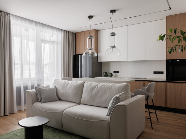 Фотография: Кухня и столовая в стиле Современный, Минимализм, Квартира, Проект недели, Санкт-Петербург, 4 и больше, 60-90 метров, Анна Людаева – фото на INMYROOM