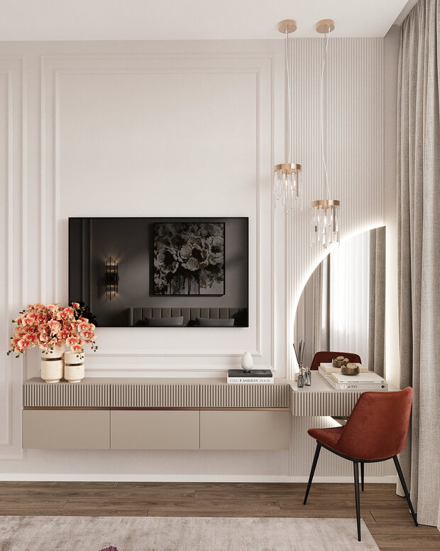 Фото из портфолио Дизайн интерьера квартиры в ЖК «ОМ» в стиле современной классики – фотографии дизайна интерьеров на INMYROOM