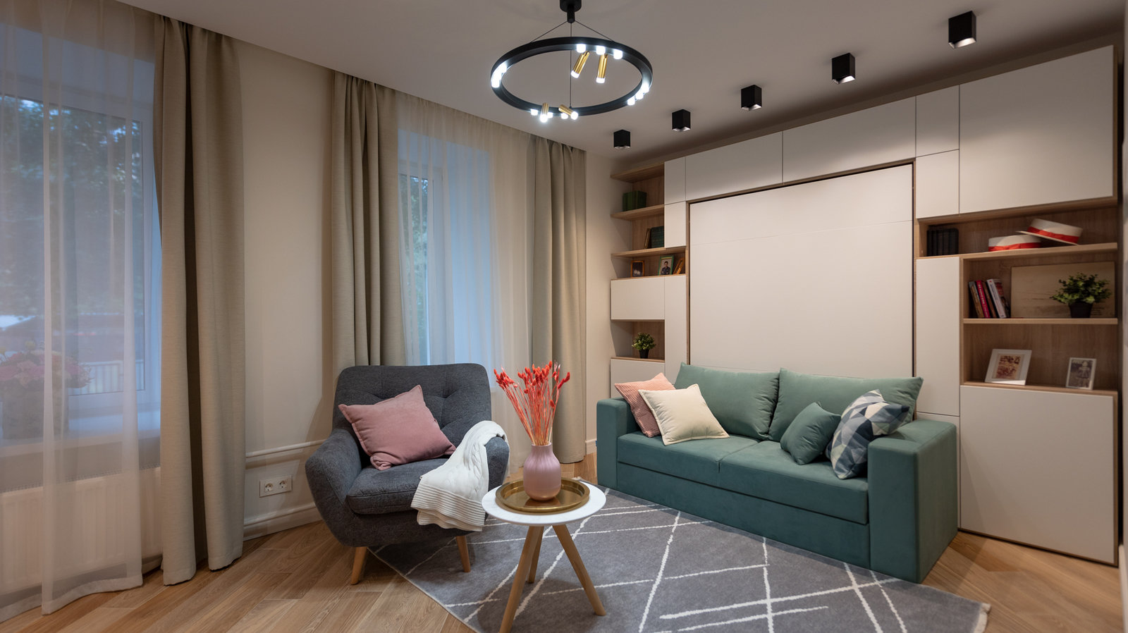 Фотография: Гостиная в стиле Современный, Квартира, Проект дня, Москва, 2 комнаты, 40-60 метров, Елена Богдан – фото на INMYROOM Фотография: Гостиная в стиле Современный, Квартира, Проект дня, Москва, 2 комнаты, 40-60 метров, Елена Богдан – фото на INMYROOM