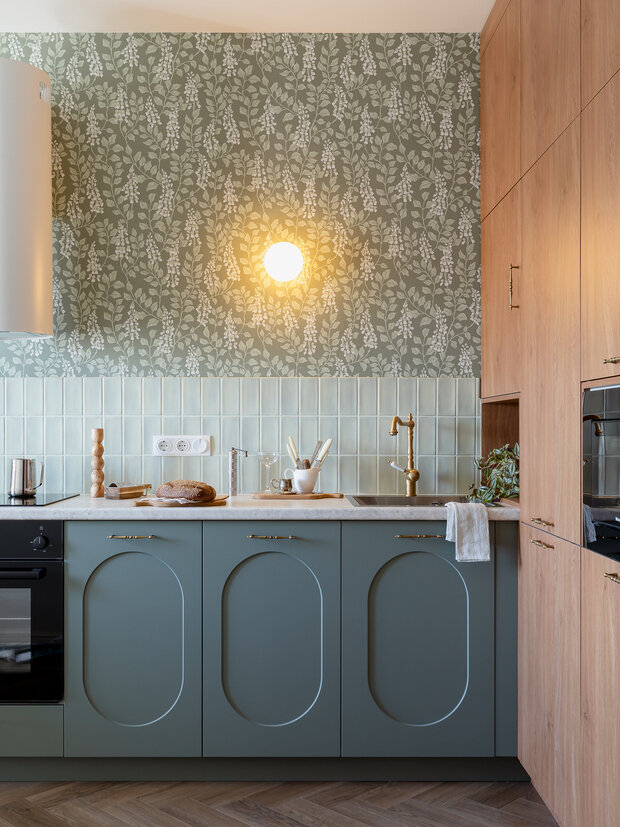 Фотография: Кухня и столовая в стиле Современный, Квартира, Проект дня, Екатеринбург, Монолитный дом, 2 комнаты, 40-60 метров, современный с элементами ретро, Анастасия Гавриленко, Анастасия Камаева – фото на INMYROOM