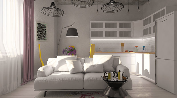 Фото из портфолио Однокомнатная квартира – фотографии дизайна интерьеров на INMYROOM