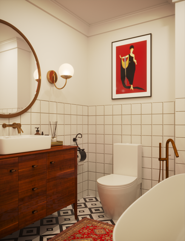 Фото из портфолио Ванная в ретро-стиле – фотографии дизайна интерьеров на INMYROOM