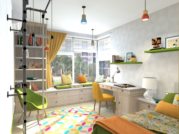 Фото из портфолио Детская "Бананово-лимонный Сингапур" – фотографии дизайна интерьеров на INMYROOM