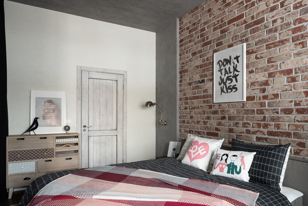 Фотография: Спальня в стиле Лофт, Квартира, Студия, Проект недели, Санкт-Петербург, 40-60 метров, VizDiz – фото на INMYROOM