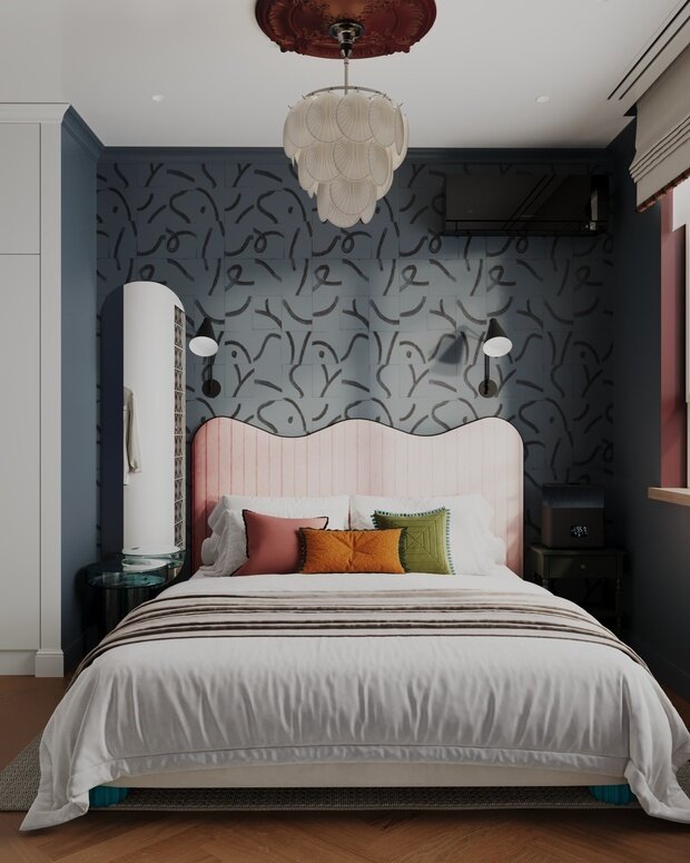 Фотография: Спальня в стиле Современный, Эклектика, Квартира, Проект дня, Москва, 3 комнаты, 60-90 метров, Анастасия Струве – фото на INMYROOM