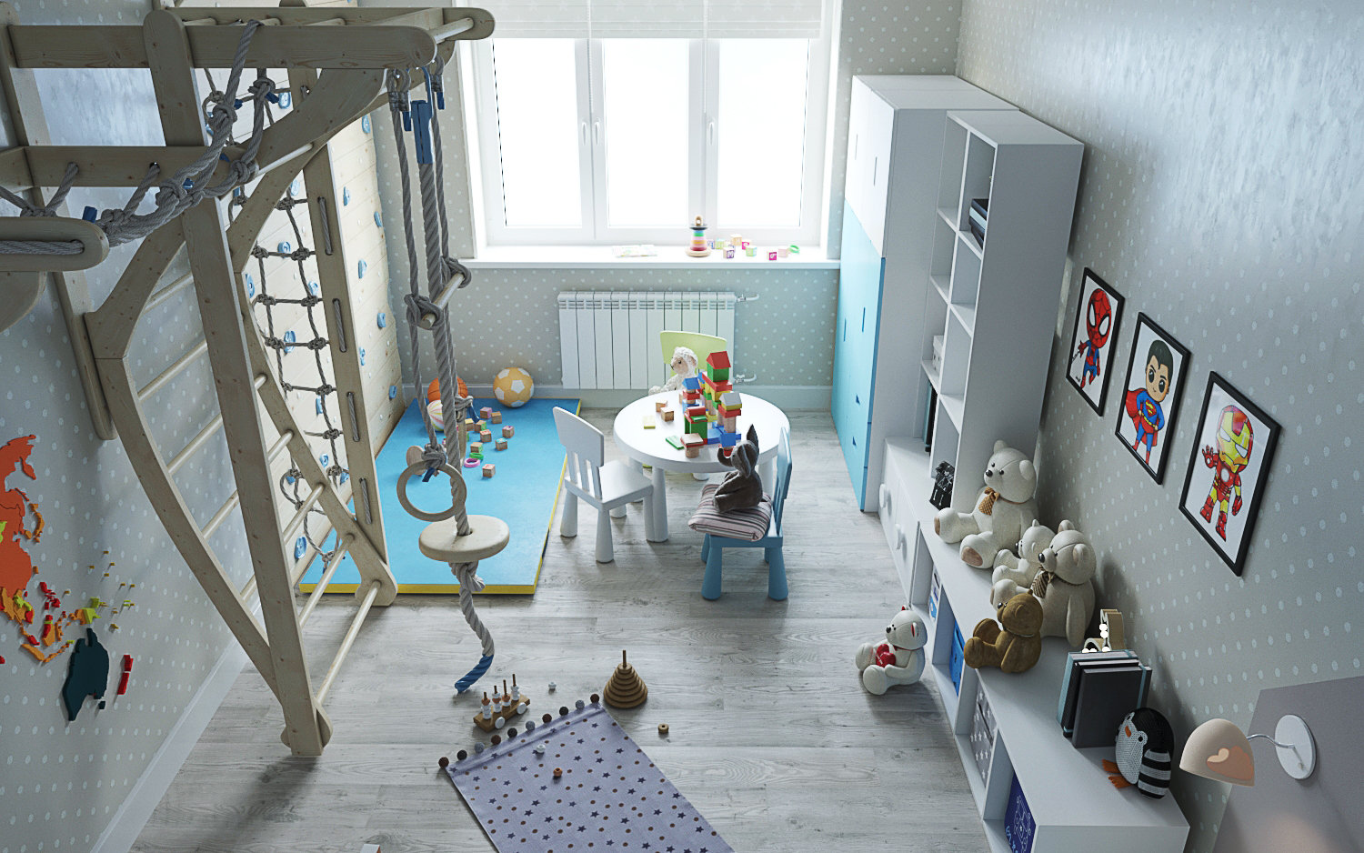 Фотография: Детская в стиле Скандинавский, Квартира, Проект недели, Екатеринбург, Монолитный дом, Юлия Калеми, 3 комнаты, 60-90 метров – фото на INMYROOM