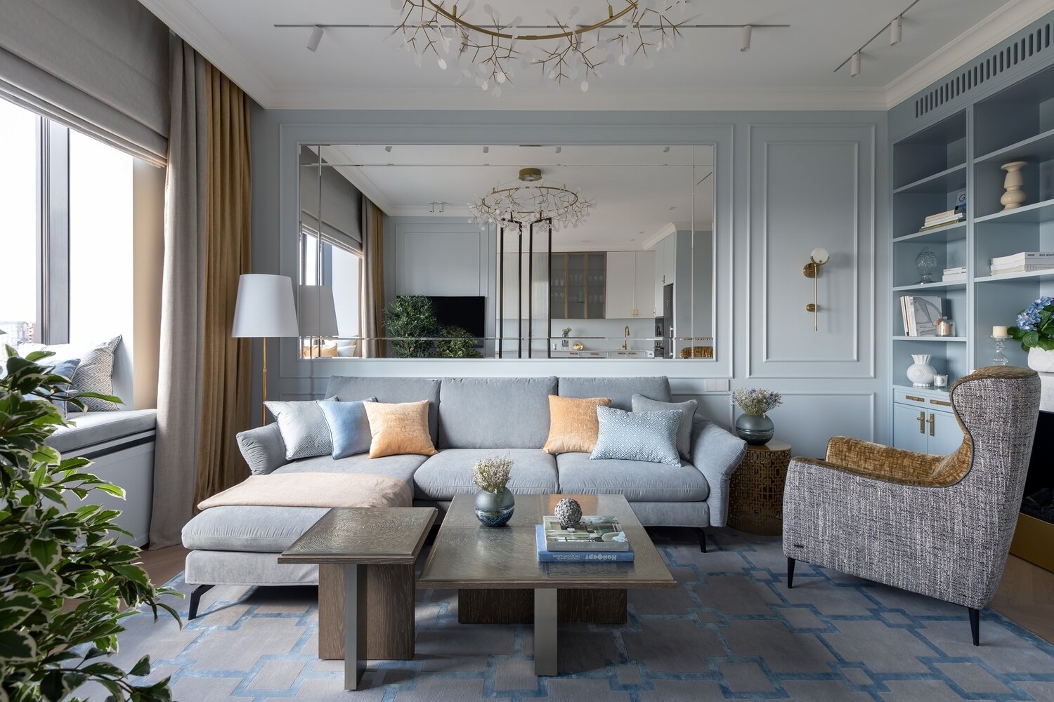 Фотография: Гостиная в стиле Классический, Современный, Квартира, Проект недели, Москва, 3 комнаты, Более 90 метров, Алена Чмелева, Art Concept – фото на INMYROOM