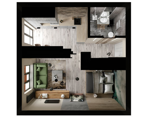 Фото из портфолио Туманная однушка – фотографии дизайна интерьеров на INMYROOM