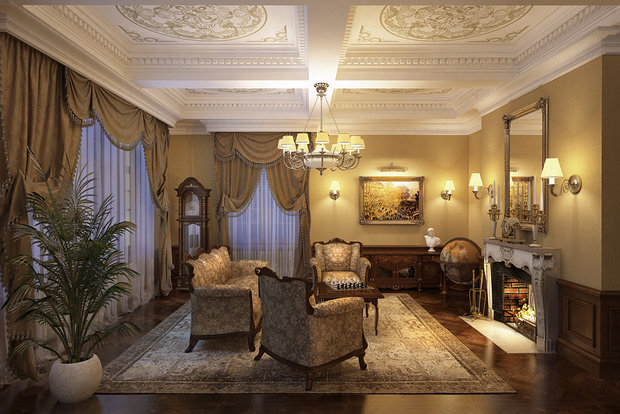 Фото из портфолио Гостиная и столовая в загородном особняке – фотографии дизайна интерьеров на INMYROOM