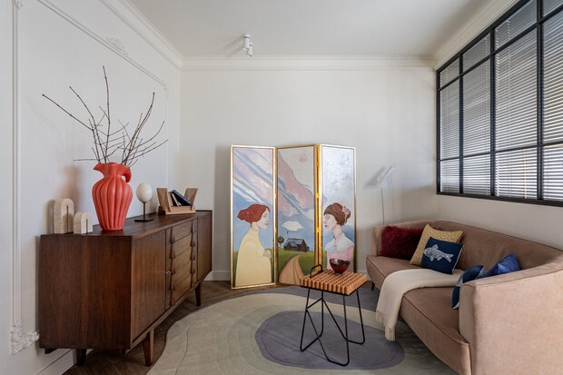 Фотография: Гостиная в стиле Современный, Эклектика, Винтажный, Квартира, Проект дня, Москва, Сара Михайлова – фото на INMYROOM