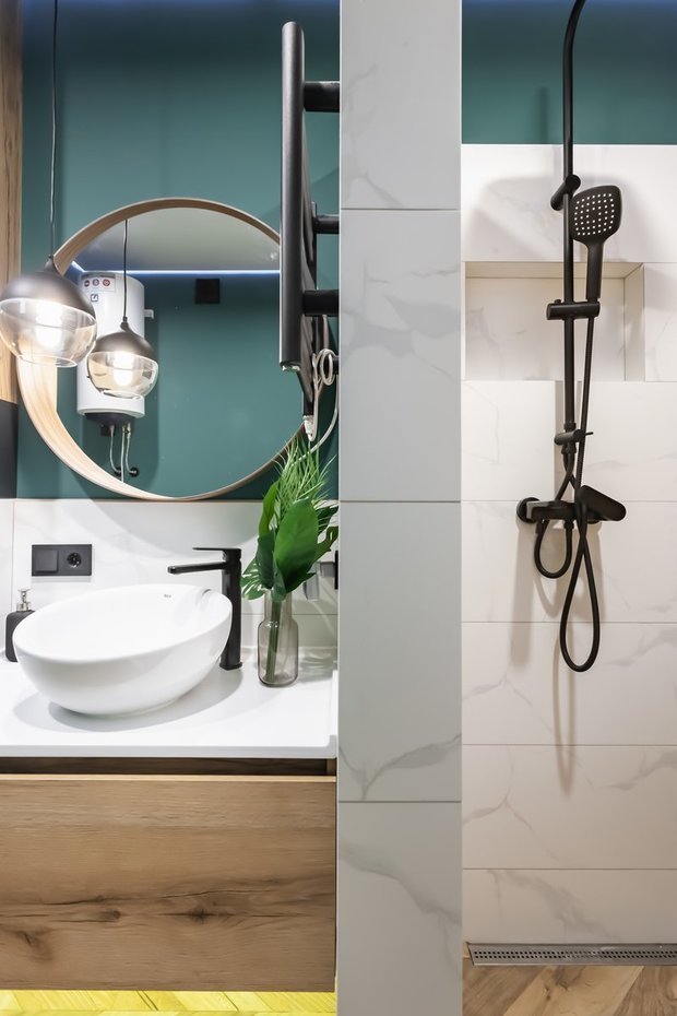 Фотография: Ванная в стиле Современный, Минимализм, Малогабаритная квартира, Квартира, Студия, Проект дня, Ростов-на-Дону, до 40 метров, Lanors, Юрий Луценко – фото на INMYROOM