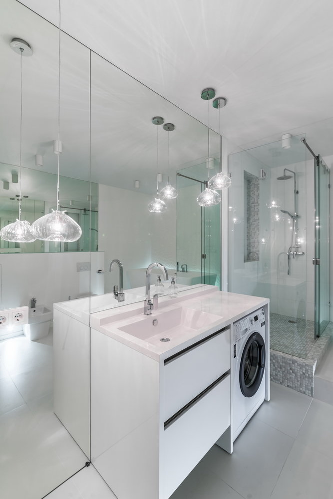 Фотография: Ванная в стиле Современный, Квартира, Проект дня, Санкт-Петербург, новостройка, Монолитный дом, Арина Волкова, Андрей Белимов-Гущин, 2 комнаты, Более 90 метров – фото на INMYROOM Фотография: Ванная в стиле Современный, Квартира, Проект дня, Санкт-Петербург, новостройка, Монолитный дом, Арина Волкова, Андрей Белимов-Гущин, 2 комнаты, Более 90 метров – фото на INMYROOM