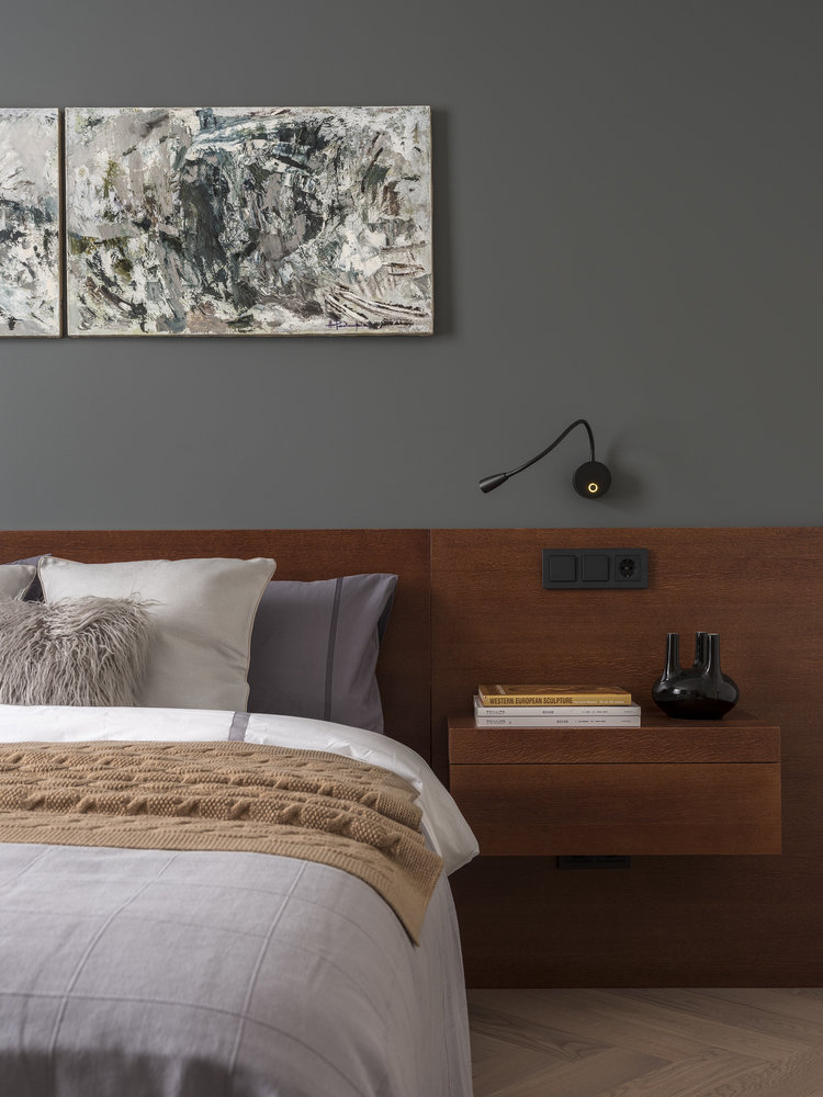 Фотография: Спальня в стиле Современный, Квартира, Проект недели, Москва, Сталинка, 2 комнаты, 40-60 метров, Карина Задвина, Porte Rouge – фото на INMYROOM