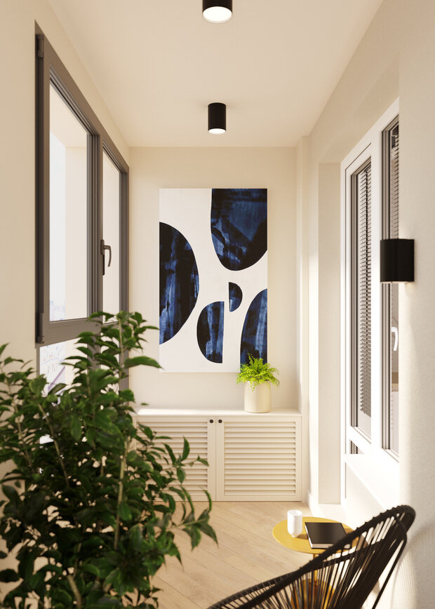 Фотография: Балкон в стиле Современный, Квартира, Проект недели, Санкт-Петербург, 1 комната, 40-60 метров, Дарья Харченко – фото на INMYROOM