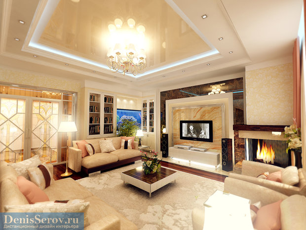 Фото из портфолио Гостиная в загородном доме в Уфе, современная классика – фотографии дизайна интерьеров на INMYROOM
