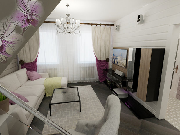 Фото из портфолио Интерьер в деревянном доме – фотографии дизайна интерьеров на INMYROOM