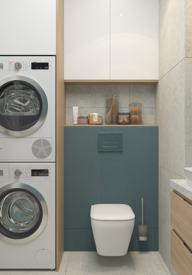 Фотография: Ванная в стиле Современный, Скандинавский, Квартира, Проект недели, 2 комнаты, 60-90 метров, Марина Меренкова, Пушкино – фото на INMYROOM