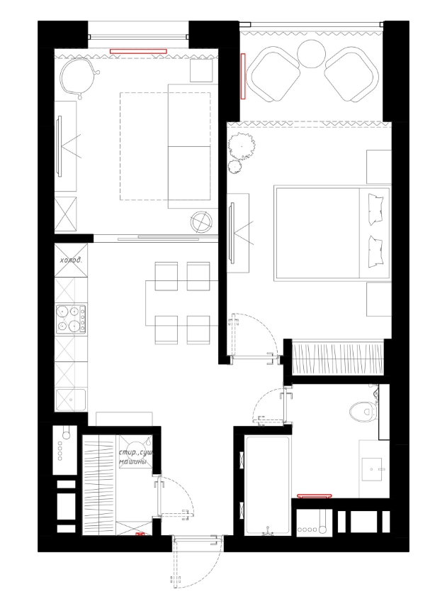 Фото из портфолио  квартира  47 м2 – фотографии дизайна интерьеров на INMYROOM