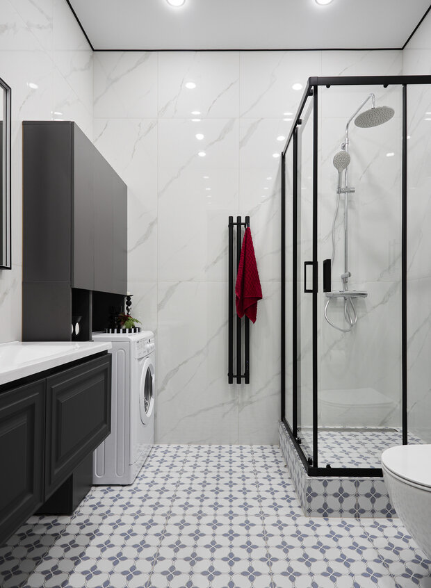 Фотография: Ванная в стиле Современный, Малогабаритная квартира, Квартира, Проект дня, Санкт-Петербург, 1 комната, 40-60 метров, Александра Войнова – фото на INMYROOM