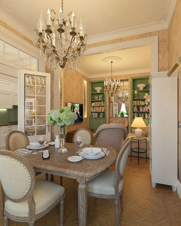 Фото из портфолио "Нескучная классика". Квартира для мамы и дочки. – фотографии дизайна интерьеров на INMYROOM