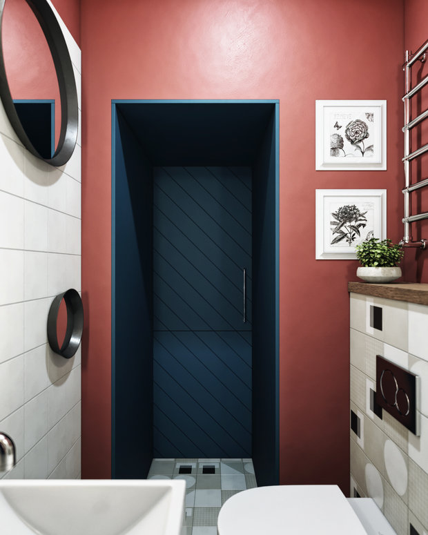 Фотография: Ванная в стиле Лофт, Эклектика, Квартира, Проект дня, Санкт-Петербург, Макс Жуков, ToTaste Studio, 2 комнаты, 3 комнаты, 40-60 метров, 60-90 метров – фото на INMYROOM