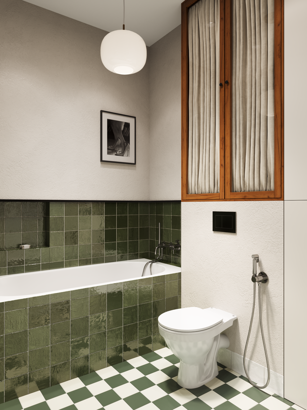 Фотография: Ванная в стиле Скандинавский, Современный, Эклектика, Квартира, Проект недели, Москва, 4 и больше, Более 90 метров, DSGN HUB, Винтажный – фото на INMYROOM