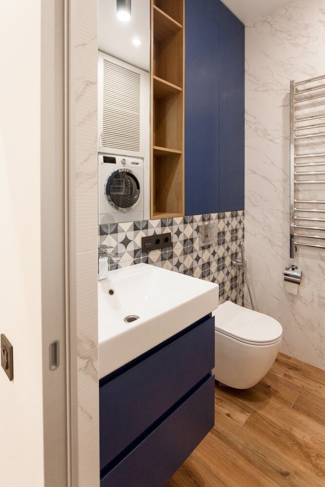 Фотография: Ванная в стиле Современный, Квартира, Проект недели, Коммунарка, Монолитный дом, 2 комнаты, 60-90 метров, Veprince, Анастасия Загорельская – фото на INMYROOM Фотография: Ванная в стиле Современный, Квартира, Проект недели, Коммунарка, Монолитный дом, 2 комнаты, 60-90 метров, Veprince, Анастасия Загорельская – фото на INMYROOM