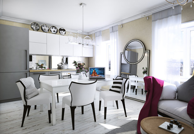 Фотография: Кухня и столовая в стиле Эклектика, Квартира, Дома и квартиры, Проект недели – фото на INMYROOM