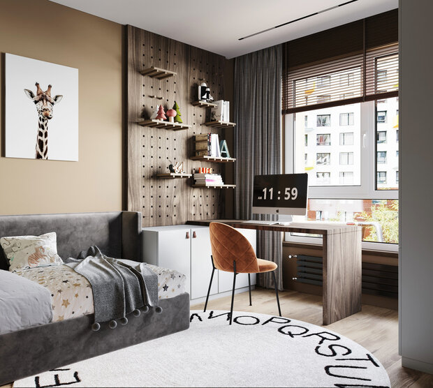 Визуализация интерьера детской в скандинавском стиле