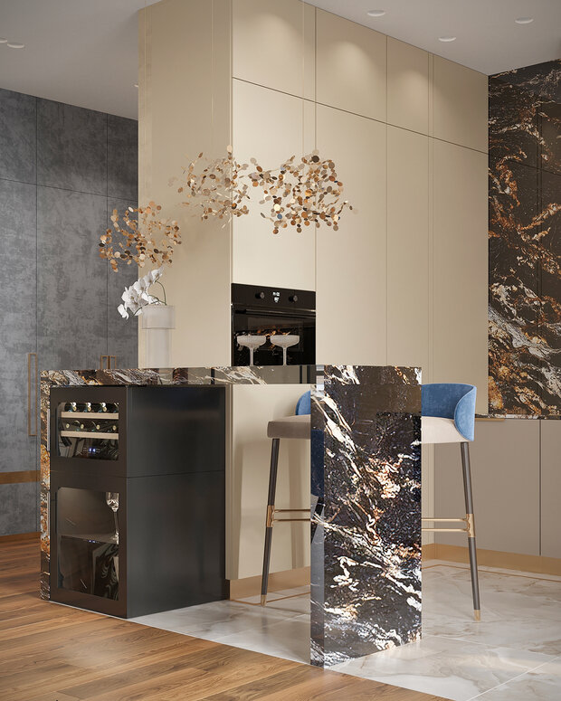 Фото из портфолио Дизайн интерьера квартиры в ЖК «Champine (Шампайн)» в стиле современная классика – фотографии дизайна интерьеров на INMYROOM