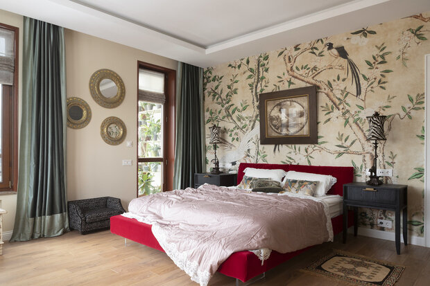 Фотография: Спальня в стиле Классический, Эклектика, Квартира, Проект дня, Москва, 3 комнаты, Более 90 метров, современные интерьеры – фото на INMYROOM