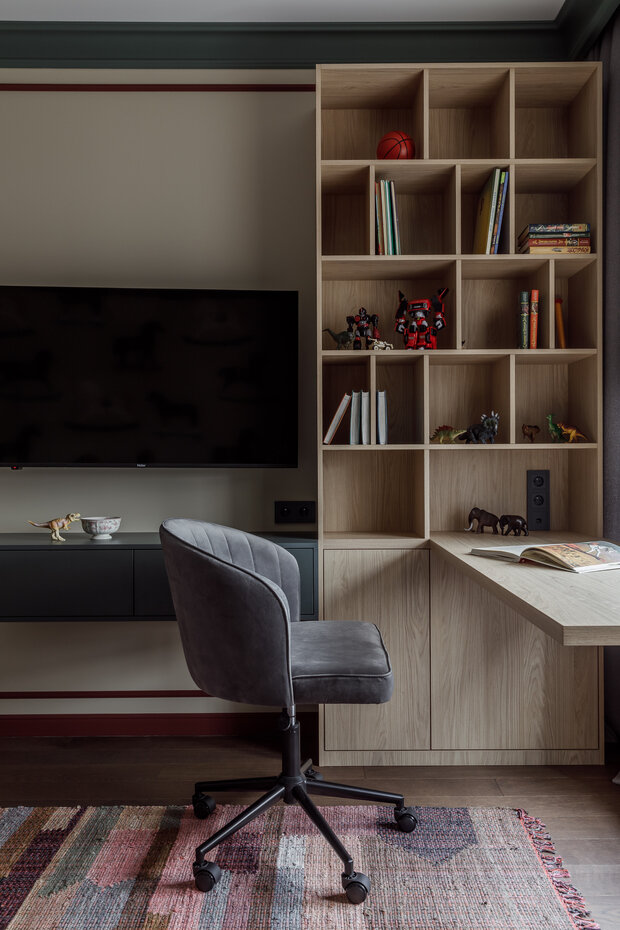 Фотография: Детская в стиле Эклектика, Квартира, Проект дня, 3 комнаты, Более 90 метров, Тюмень, современный с элементами лофта, эклектика с элементами классики, Анна Селиванова – фото на INMYROOM