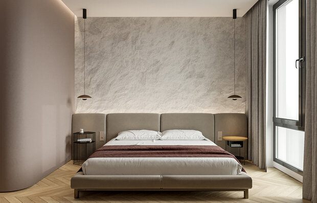 Фотография: Спальня в стиле Современный, Минимализм, Квартира, Проект недели, Санкт-Петербург, 2 комнаты, 60-90 метров, Студия дизайна Максимаджи – фото на INMYROOM