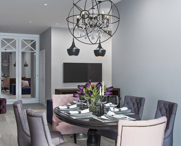 Фотография: Кухня и столовая в стиле Эклектика, Современный, Проект недели, Москва, ЖК Фили Град, новостройка, OM Design, Монолитный дом, 3 комнаты, 60-90 метров – фото на INMYROOM