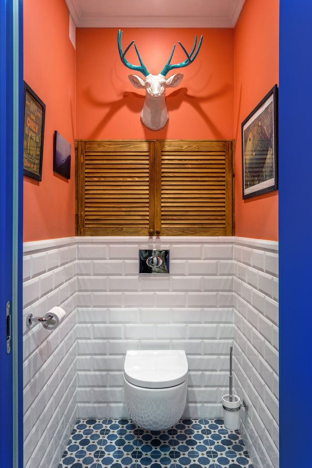 Интерьер ванной в стиле лофт с элементами эклектики