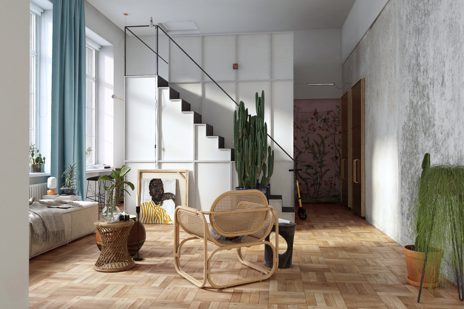 Увлеченность заказчицы комнатными растениями определила ключевое направление в подходе к декорированию. Основная нагрузка здесь отдана именно озеленению пространства. Увлеченность заказчицы комнатными растениями определила ключевое направление в подходе к декорированию. Основная нагрузка здесь отдана именно озеленению пространства.