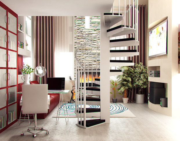 Фото из портфолио Дизайн двухуровневой комнаты – фотографии дизайна интерьеров на INMYROOM
